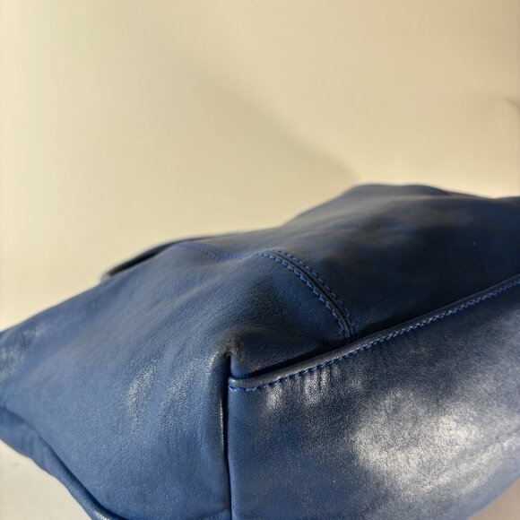 Longchamp Blue Leather Le Pliage Cuir Top Handle Crossbody - Picture 14 of 14